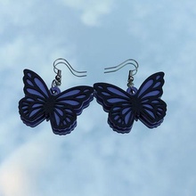 aros mariposa monarca pendientes 3d print model - Mito3D