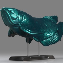 arowana Kunst low poly designs - Spielzeug Fisch drucken Skulptur Tier 3d print model - Mito3D