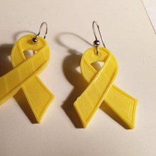 arracades lla groc jewelry llibertat earrings yellow ribbon 3d print model - Mito3D