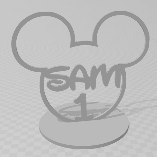arrangement 1 year sam centerpiece mickey mouse cake topper birthday congratulations 3D print model - Mito3D