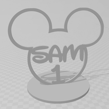 aranjman 1 yıl Sam merkez süsü Mickey fare kek topper doğum günü Tebrikler 3d print model - Mito3D