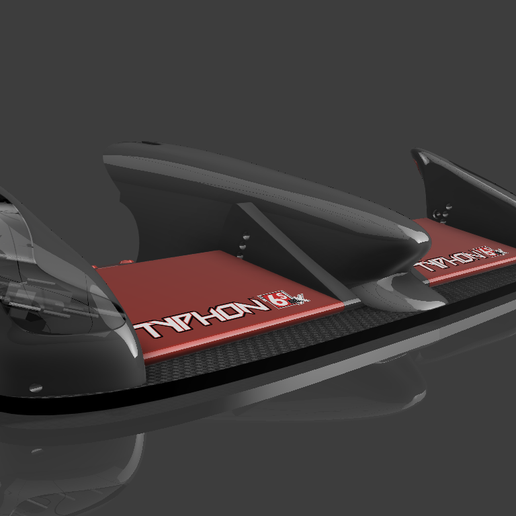 arrma typhon 6s adjustable wing led lights game spoiler 3D print model - Mito3D