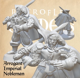 arrogant imperialist nobleman Game imperial quest dungeon and her empire 28mm miniature noble old hammer world fantasy 3d print model - Mito3D