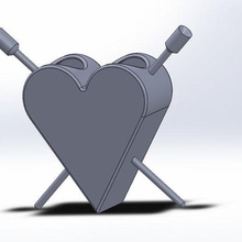 arrow heart pen holder love office organization pencil 3d print model - Mito3D