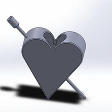 arrow heart vase flower pot love decor 3d print model - Mito3D