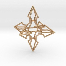 arrowed hypercross pendant jewelry arrow pendulous cross 3d print model - Mito3D