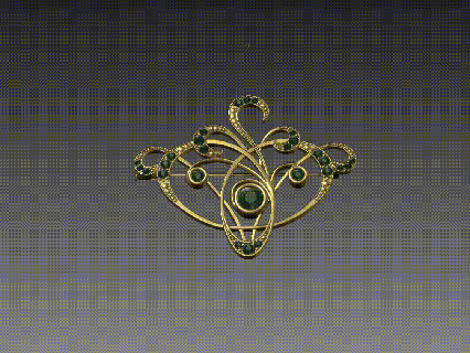art-noveau brooch jewelry pendand gold silver design jewel fashion 3d print model - Mito3D