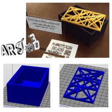 art3d-clb kutusu düz Altın spiral kapağı açtı matematik geometri döşeme mücevher Dikdörtgen 3d print model - Mito3D