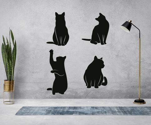 sanat 2d colecci n kediler gato art2d kedi gatos ayrıştırılmış resim 3d print model - Mito3D