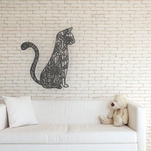 arte gatto cor decorazione parete ufficio ricezione animale 3d print model - Mito3D