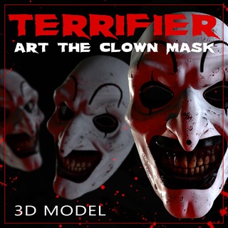 arte clown mascherina terrificante orrore maschera 3d print model - Mito3D