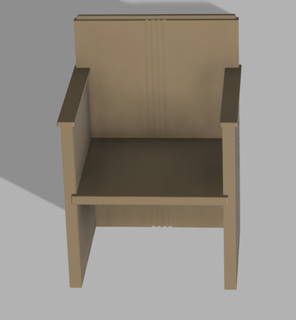 Arte deco cúbico silla cuadrado sencillo muñeca muñecas casa escala mueble 3d print model - Mito3D