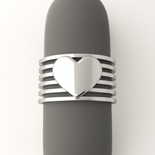 Sanat deko kalp yüzük mücevher takı altın gümüş sterlin beyaz rodyum tasarım moda hediye mevcut yazdırılabilir şık zarif 3d print model - Mito3D