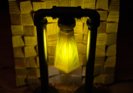 Sanat deko Fener ışık Lamba geometrik petg açısal hortum tüp kırsal gece Sarı bioshock deniz feneri ev 3d print model - Mito3D