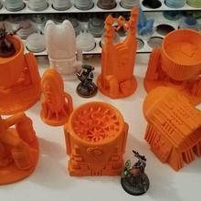 art deco machinery complete pack game mechanicus wh40k tabletop factory plant land reactor crusher generator energy tank furnace 3d print model - Mito3D