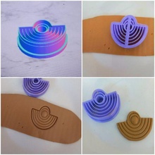 arte deco arcobaleno cerchi argilla orecchino impronta taglierina gioielleria frese orecchini biscotto 3d print model - Mito3D