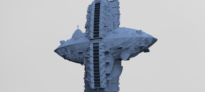 arte deco sci fi disco nave 12 alieno edificio Torre architettura grattacielo kit scifi città strutture cyberpunk futuro architettonico 1 esterno storico 3d print model - Mito3D