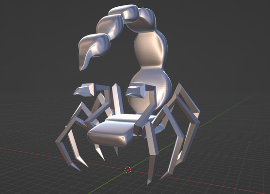 art scorpion ns jeu silla poly juguete mueble escorpion insecte arachnide 3d print model - Mito3D