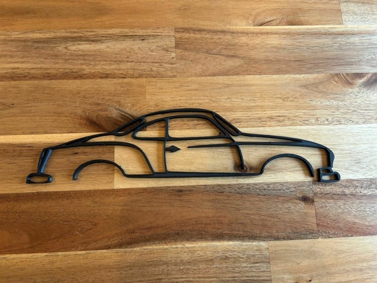 art karmann ghia vw scarabée barreur coccinelle lineart voiture 3d print model - Mito3D
