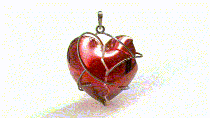 arte tenendo rotto cuore jewelsxcults gioielleria 3dprinted collana 3d print model - Mito3D