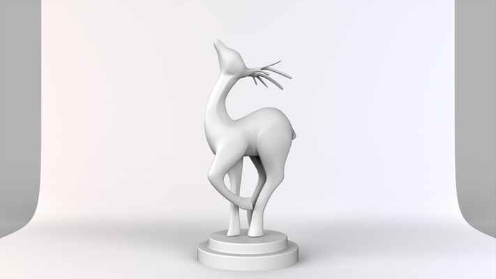 art ornament deer animals ornaments 3d print model - Mito3D