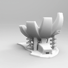 arte Ciência museu Cingapura arquitetura halotbuilding 3d print model - Mito3D