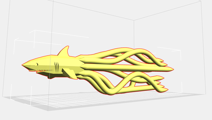 kunst hai oktopus tier poly chevron tintenfisch abspielen 3d print model - Mito3D