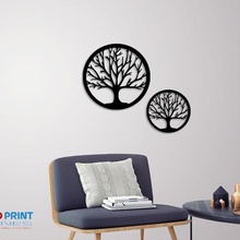 silhouette art tree wall indoor printing 3d 2d decor decoration home room living nature 3d print model - Mito3D