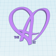 art text heart shape letter logo 3d print model - Mito3D