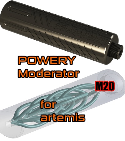 artemis fornecedor barulho redutor projetado to salve m20 consertar pp750 zasdar snowpeak moderador silenciador módulo pp 750 3d print model - Mito3D