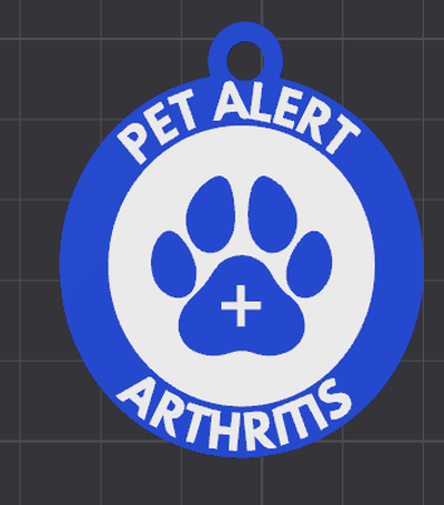 arthritis dog tag 3d print model - Mito3D