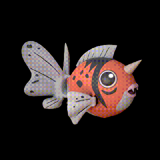mafsallı pokemon deniz Poissoroy esnek oyuncaklar oyuncak Sanat 3d print model - Mito3D