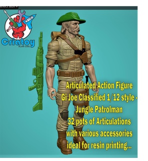 articulated action figure gi joe classified 1 12 style - jungle patrolman tv 3d print model - Mito3D