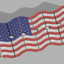 articulado americano bandera artilugio America unido 3d print model - Mito3D