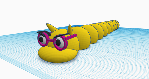 articulated angry caterpillar toy cute specs snake slug art flexible print place fun 3d printing cartoon kids 3d print model - Mito3D