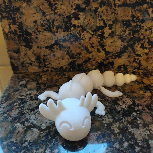 articulated axolotl art marine flexi flexy cheap 3D print model - Mito3D