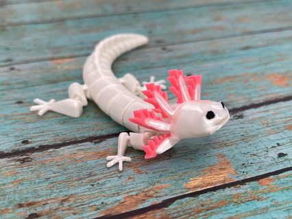 articulated axolotl - print-in-place realistic articluated print place cute flexi articualted lizard 3d print model - Mito3D