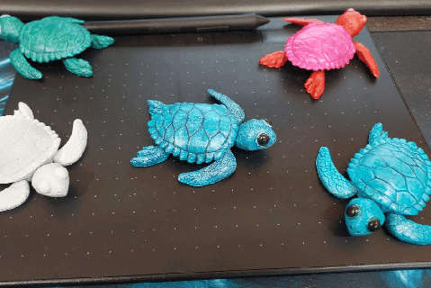 artikuliert Baby Meer Schildkröte Yachthafen Tier Kunst Spielzeug niedrig poly 3d print model - Mito3D