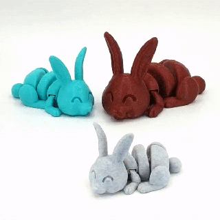 articulated bunny toy flexible flex cute rabbit 3d print model - Mito3D