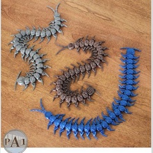 articulated centipede robot art print-in-place flexi fun toy kid animal insect 3d print model - Mito3D