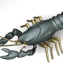 articulated crayfish game crustacean joints lobster onsuchafullsea poseable animals 3d print model - Mito3D