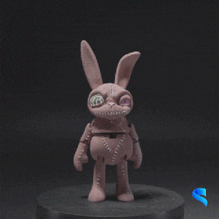 articulated creepy bunnies - donnie home decor easter bunny 3d print model - Mito3D