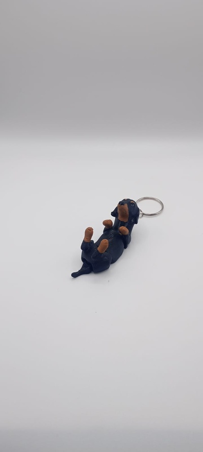 articulated dachshund key chain game keychain 3d print model - Mito3D