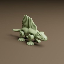 articulado dimetrodonte arte dinossauro flexi 3d print model - Mito3D