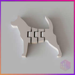 mafsallı köpek anahtarlık siluet hayvan oyuncak 3d print model - Mito3D