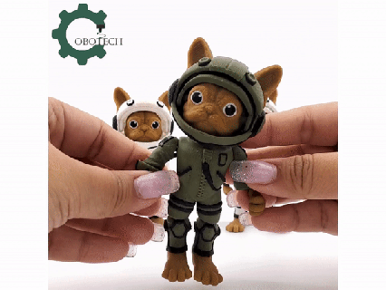 articulated dog astronaut cobotech fidget toy home desk decoration unique gift Art cool gifts decor 3d printing birthday french bull figures space suit animal toys model theme printed 3d print model - Mito3D
