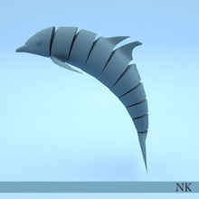 artikuliert Delfin Kunst artikulieren Fisch Spielzeug flexi flexibel Wasser Meer 3d print model - Mito3D
