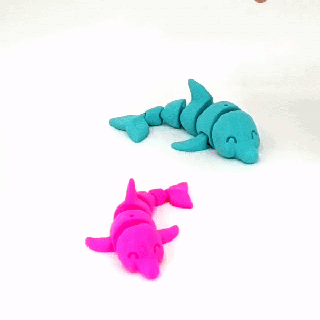 articulado golfinho brinquedo flexível flex fofa 3d print model - Mito3D