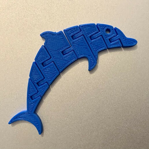 artikuliert Delfin Schlüsselbund flexi flexibel Tier Spielzeug drucken Ort 3D print model - Mito3D