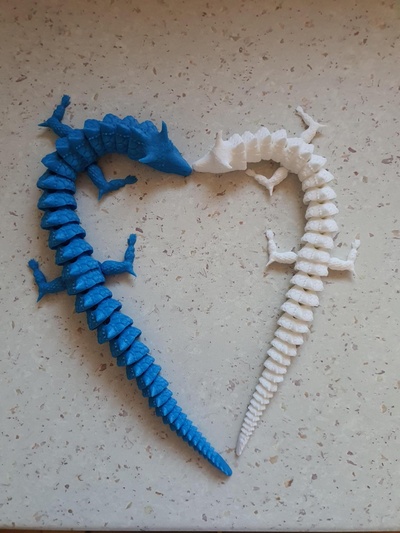 articulado continuar juego flexible flexi juguete fantasía animales mítico apoya 3d print model - Mito3D